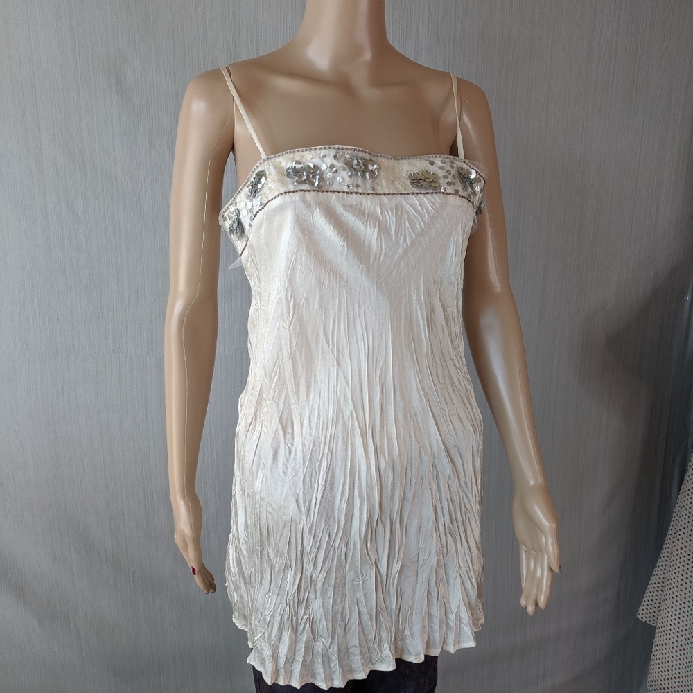 Cream silk wrinkle style Cami top